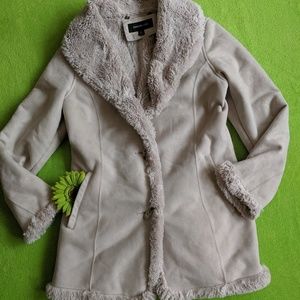 Jones New York Faux Suede & Fur Coat sz. M #495